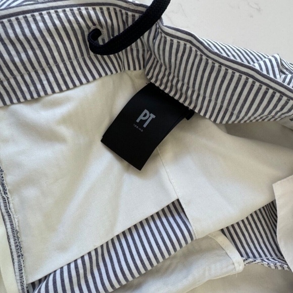 PT Torino seersucker cotton pants blue white Size 42 Euro 58 - Picture 6 of 6